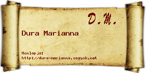 Dura Marianna névjegykártya